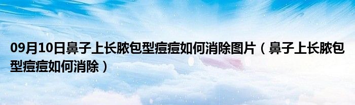 09月10日鼻子上长脓包型痘痘如何消除图片（鼻子上长脓包型痘痘如何消除）