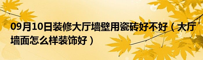 09月10日装修大厅墙壁用瓷砖好不好（大厅墙面怎么样装饰好）