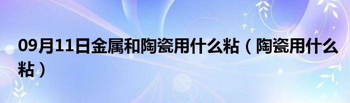 09月11日金属和陶瓷用什么粘（陶瓷用什么粘）