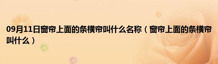 09月11日窗帘上面的条横帘叫什么名称（窗帘上面的条横帘叫什么）