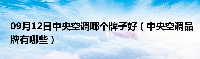 09月12日中央空调哪个牌子好（中央空调品牌有哪些）