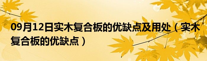 09月12日实木复合板的优缺点及用处（实木复合板的优缺点）