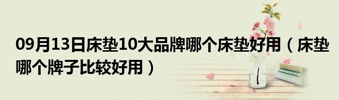 09月13日床垫10大品牌哪个床垫好用（床垫哪个牌子比较好用）