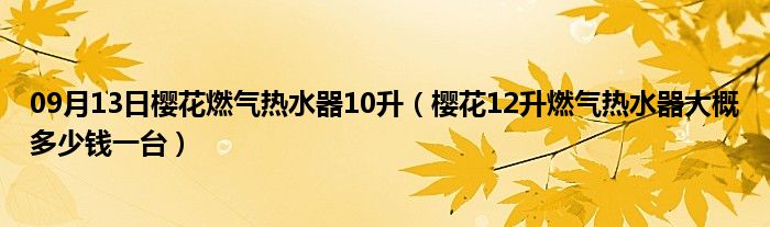 09月13日樱花燃气热水器10升（樱花12升燃气热水器大概多少钱一台）