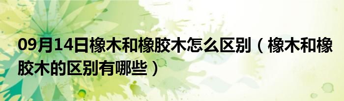 09月14日橡木和橡胶木怎么区别（橡木和橡胶木的区别有哪些）