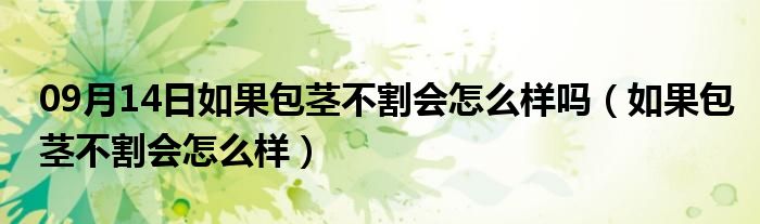 09月14日如果包茎不割会怎么样吗（如果包茎不割会怎么样）