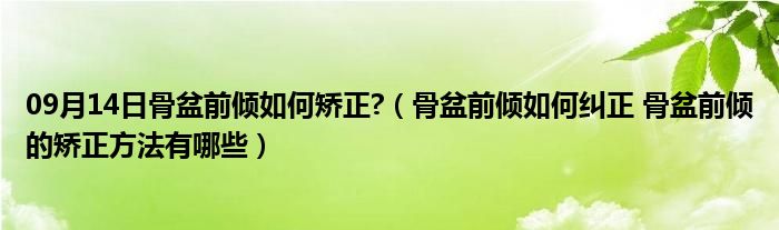 09月14日骨盆前倾如何矫正?（骨盆前倾如何纠正 骨盆前倾的矫正方法有哪些）