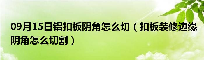 09月15日铝扣板阴角怎么切（扣板装修边缘阴角怎么切割）