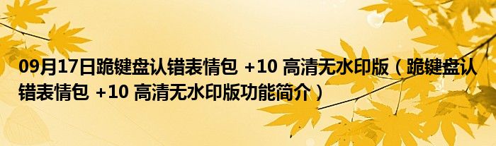 09月17日跪键盘认错表情包 +10 高清无水印版（跪键盘认错表情包 +10 高清无水印版功能简介）