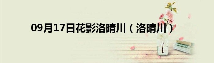 09月17日花影洛晴川（洛晴川）