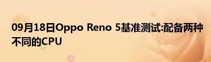 09月18日Oppo Reno 5基准测试:配备两种不同的CPU