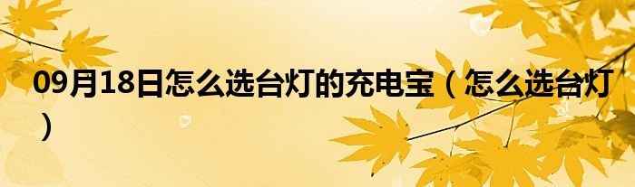 09月18日怎么选台灯的充电宝（怎么选台灯）