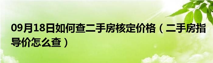 09月18日如何查二手房核定价格（二手房指导价怎么查）