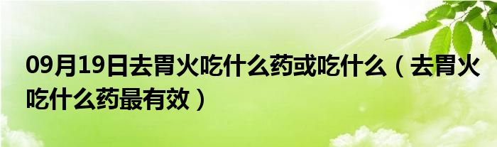 09月19日去胃火吃什么药或吃什么（去胃火吃什么药最有效）