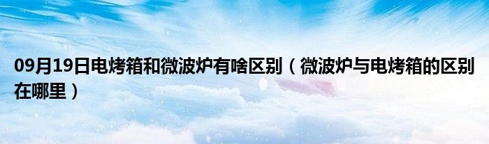 09月19日电烤箱和微波炉有啥区别（微波炉与电烤箱的区别在哪里）