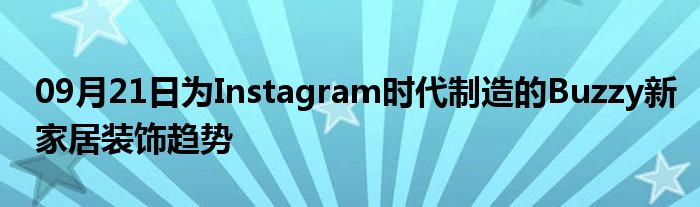 09月21日为Instagram时代制造的Buzzy新家居装饰趋势