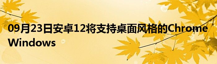 09月23日安卓12将支持桌面风格的Chrome Windows