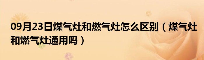 09月23日煤气灶和燃气灶怎么区别（煤气灶和燃气灶通用吗）