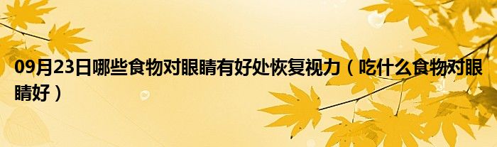 09月23日哪些食物对眼睛有好处恢复视力（吃什么食物对眼睛好）