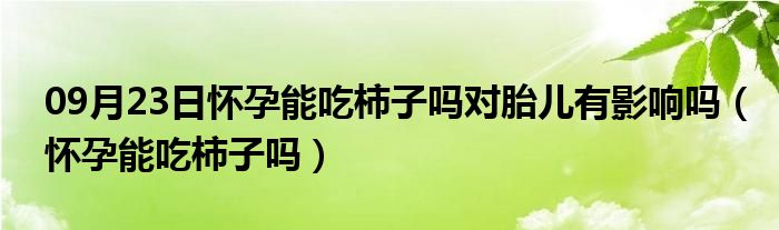 09月23日怀孕能吃柿子吗对胎儿有影响吗（怀孕能吃柿子吗）