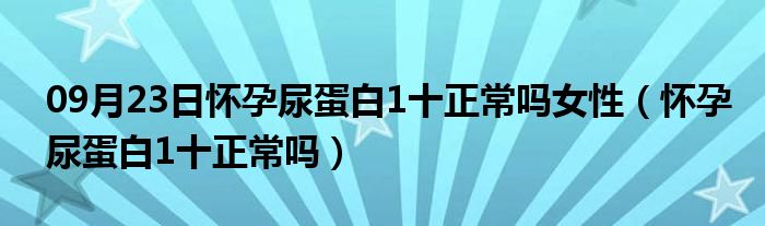 09月23日怀孕尿蛋白1十正常吗女性（怀孕尿蛋白1十正常吗）