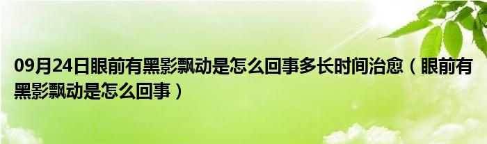 09月24日眼前有黑影飘动是怎么回事多长时间治愈（眼前有黑影飘动是怎么回事）