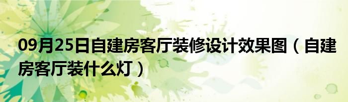 09月25日自建房客厅装修设计效果图（自建房客厅装什么灯）