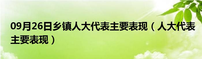 09月26日乡镇人大代表主要表现（人大代表主要表现）