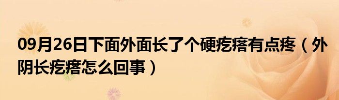 09月26日下面外面长了个硬疙瘩有点疼（外阴长疙瘩怎么回事）