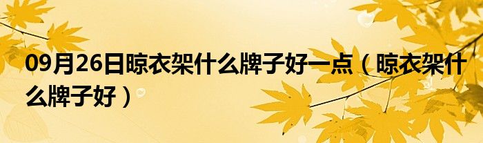 09月26日晾衣架什么牌子好一点（晾衣架什么牌子好）