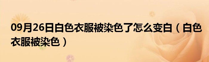 09月26日白色衣服被染色了怎么变白（白色衣服被染色）