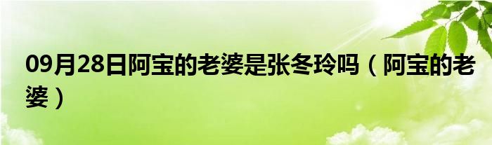 09月28日阿宝的老婆是张冬玲吗（阿宝的老婆）