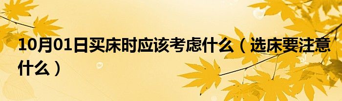 10月01日买床时应该考虑什么（选床要注意什么）