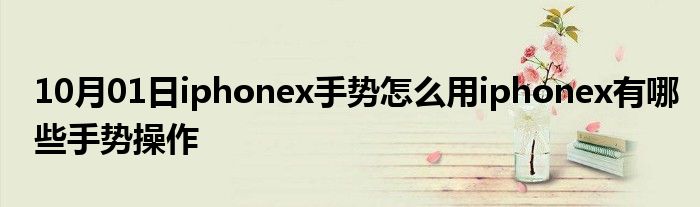 10月01日iphonex手势怎么用iphonex有哪些手势操作