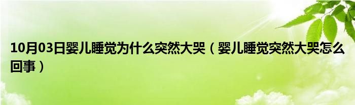 10月03日婴儿睡觉为什么突然大哭（婴儿睡觉突然大哭怎么回事）