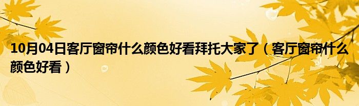 10月04日客厅窗帘什么颜色好看拜托大家了（客厅窗帘什么颜色好看）