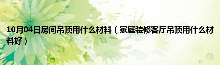 10月04日房间吊顶用什么材料（家庭装修客厅吊顶用什么材料好）