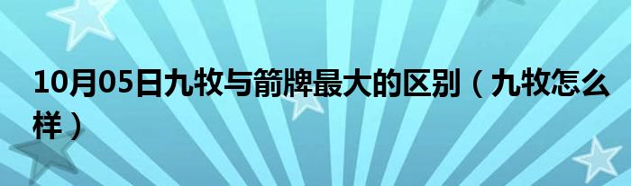 10月05日九牧与箭牌最大的区别（九牧怎么样）