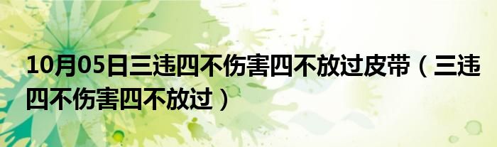 10月05日三违四不伤害四不放过皮带（三违四不伤害四不放过）