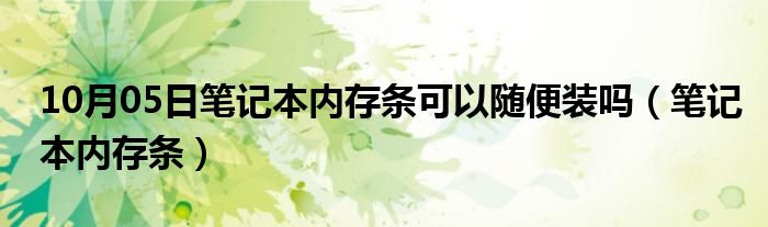 10月05日笔记本内存条可以随便装吗（笔记本内存条）