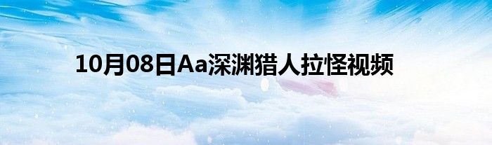 10月08日Aa深渊猎人拉怪视频