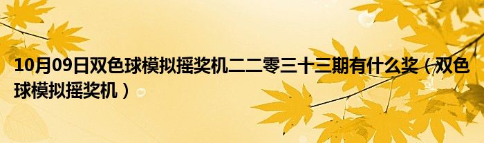 10月09日双色球模拟摇奖机二二零三十三期有什么奖（双色球模拟摇奖机）