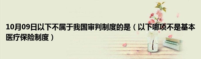 10月09日以下不属于我国审判制度的是（以下哪项不是基本医疗保险制度）