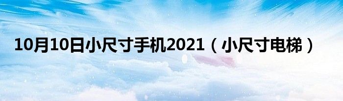 10月10日小尺寸手机2021（小尺寸电梯）