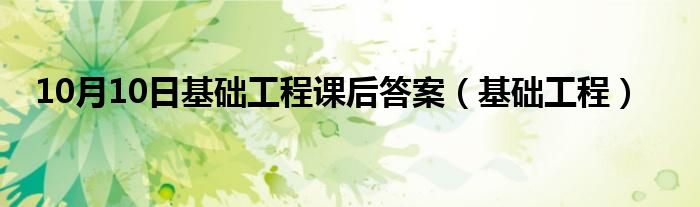 10月10日基础工程课后答案（基础工程）