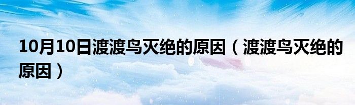 10月10日渡渡鸟灭绝的原因（渡渡鸟灭绝的原因）