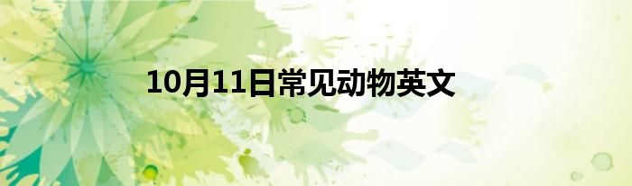 10月11日常见动物英文