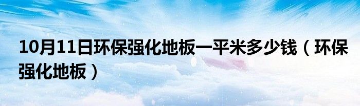 10月11日环保强化地板一平米多少钱（环保强化地板）