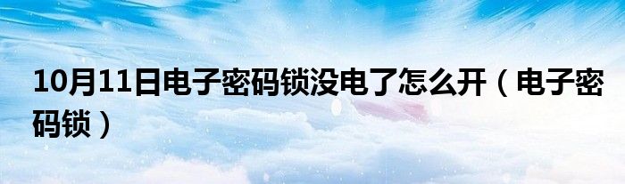 10月11日电子密码锁没电了怎么开（电子密码锁）