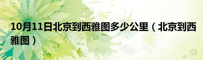 10月11日北京到西雅图多少公里（北京到西雅图）